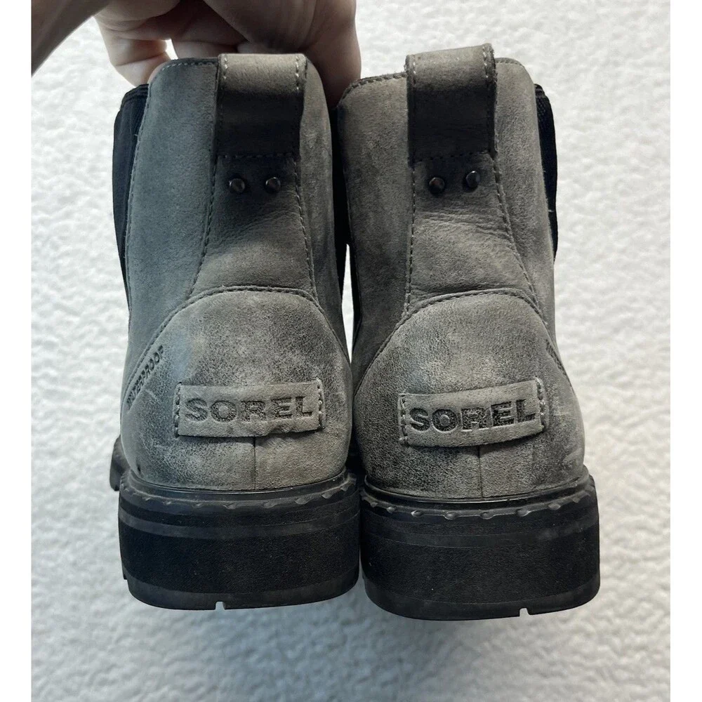 Sorel Boots Womens 9.5 Gray Lennox Waterproof Chelsea Gorpcore Outdoor Rugged